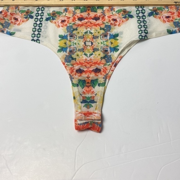 JEALOUS Tomato Floral Mesh Vibes Ruffled Layered Bodysuit Party Festival Large - Picture 12 of 15